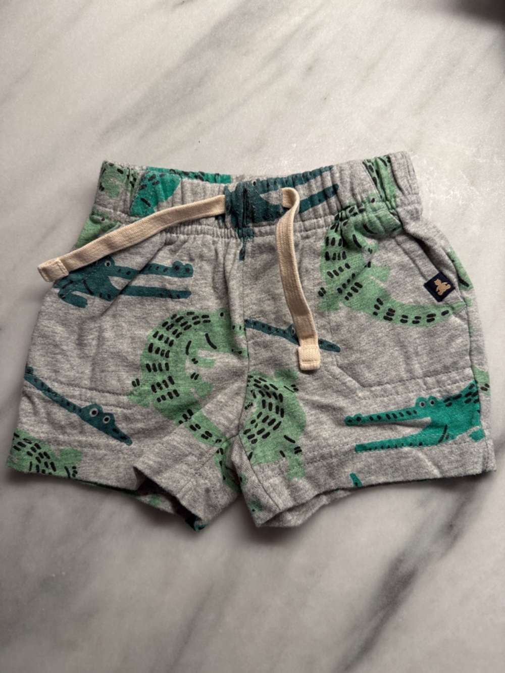GAP Gray Shorts with Green Crocodile Print
